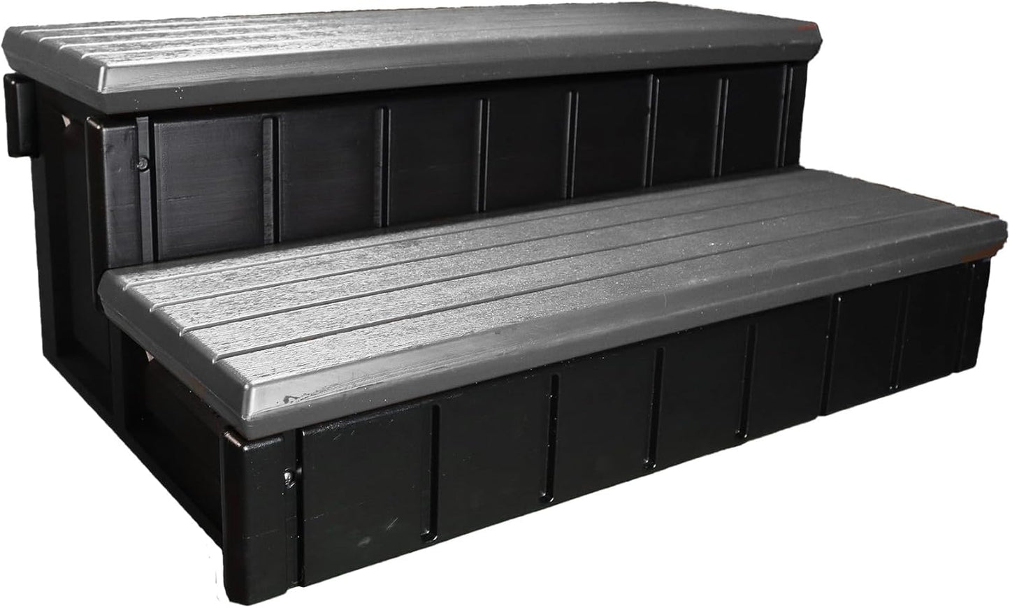 Confer Plastics Two Tier 36" Wide Deluxe Hot Tub Step. Non-Skid Spa Steps, Easy Installation, Sturdy, Long Lasting Upgrade to Your Space. Proudly Made in USA. - Espresso