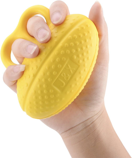 Finger Exerciser Ball & Hand Strengthener, Squeeze Ball Strengthening Equipment for Arthritis, Grip Strength Training for Athletes, Musicians & Physical Therapy Yellow