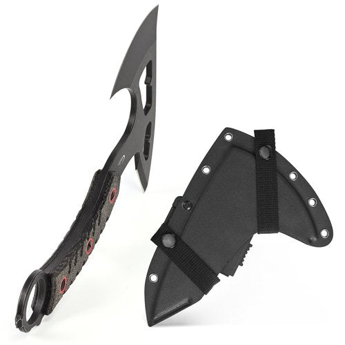 Ccanku C1392 Camping Axes,DC53 Steel Blade with Micarta Handle Chopping Axe Bushcraft Camping Axes Survival Hatchet with Kydex Sheaths for Hiking Hunting Camping Splitting Chopping Wood(Black)