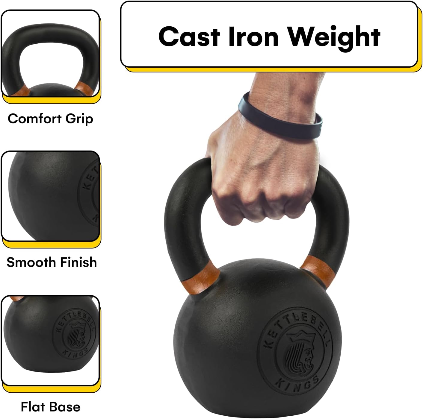 Powder Coated Kettlebells Set (9-97 lb) - Strength Training Weights for Home Gym