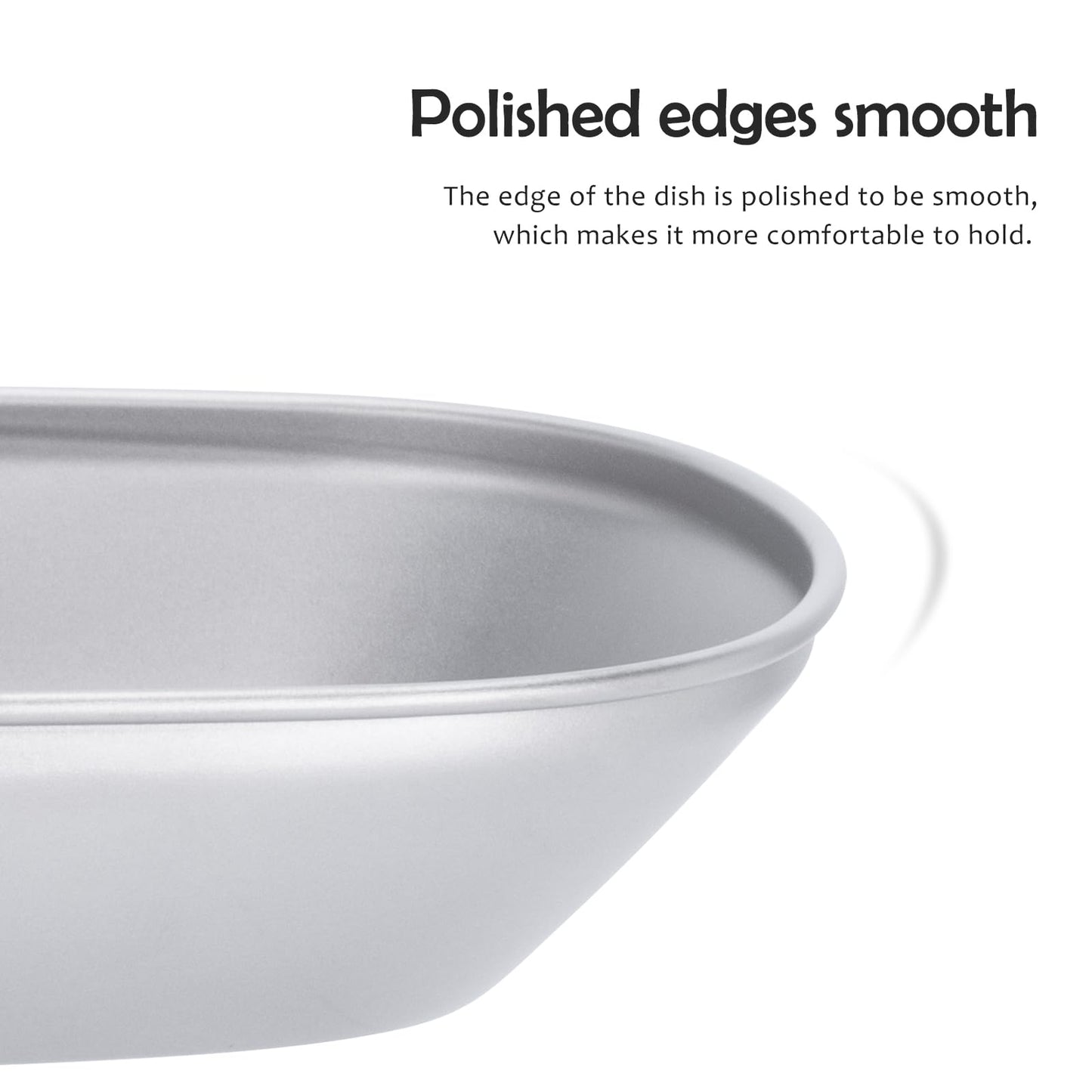 iBasingo 9.13 in Titanium Dinner Plates Camping Metal Service Dishes Lightweight Portable Outdoor Indoor Single-layer Durable Bread Dessert Vegetables Fruit Chips Kitchen Tableware Ti1142T-S