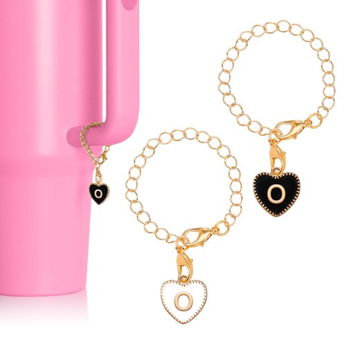 Vompole 2PCS Letter Charms Accessories for Stanley Cup, Initial Name ID Letter Charm for Handle Tumbler, Pesonlized Identification Letter Charms for Stanley Accesories,Tumbler Accessories Charms(O)