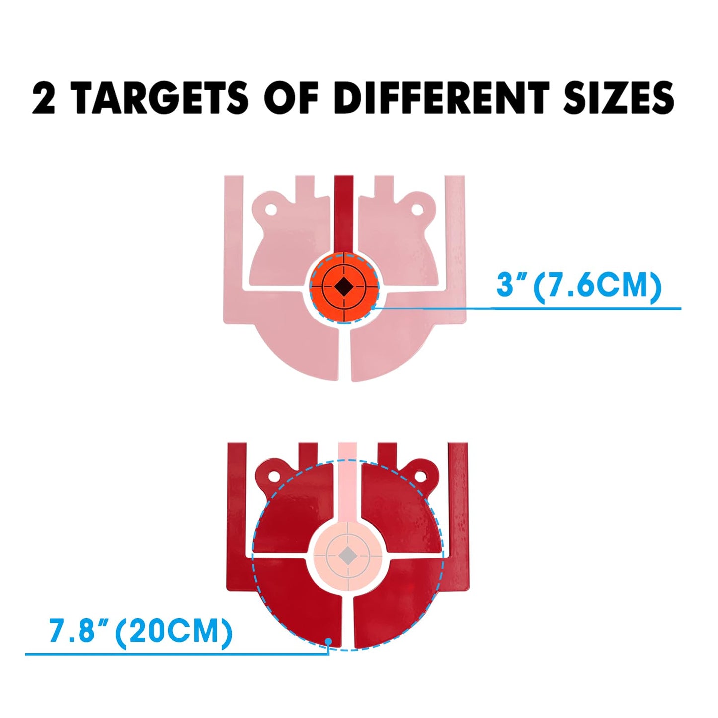 Atflbox 5 in 1 Pellet Gun Resetting Target, Heavy Metal Spinning Airgun Rifles and BB Gun Shooting Target for Outdoor and Backyard, Rated for .177 .20 .22 Caliber