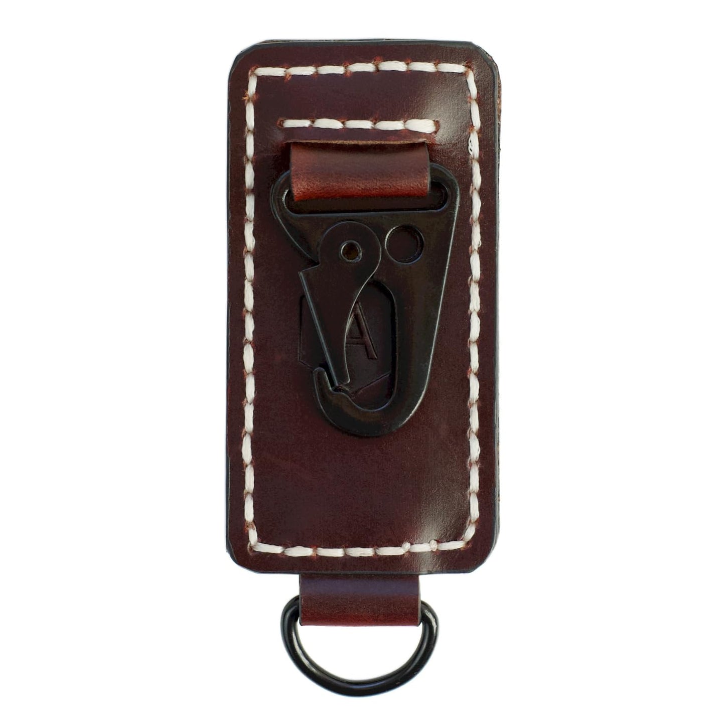 Atqana Leather Belt Key Holder (Premium Leather) - Handmade EDC Keychain Clip for Belt with Heavy Duty Key Fob Holder and D Ring (Extra Dark Brown)