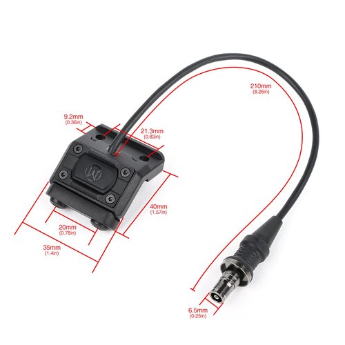 NOBUHIRO Tactical Modular Wire Remote Pressure Switch with Offset Light Mount for M300 M600, with SF Plug for M300 M600 Series Flashlights, Fit for 20mm Picatinny Rail (SF)