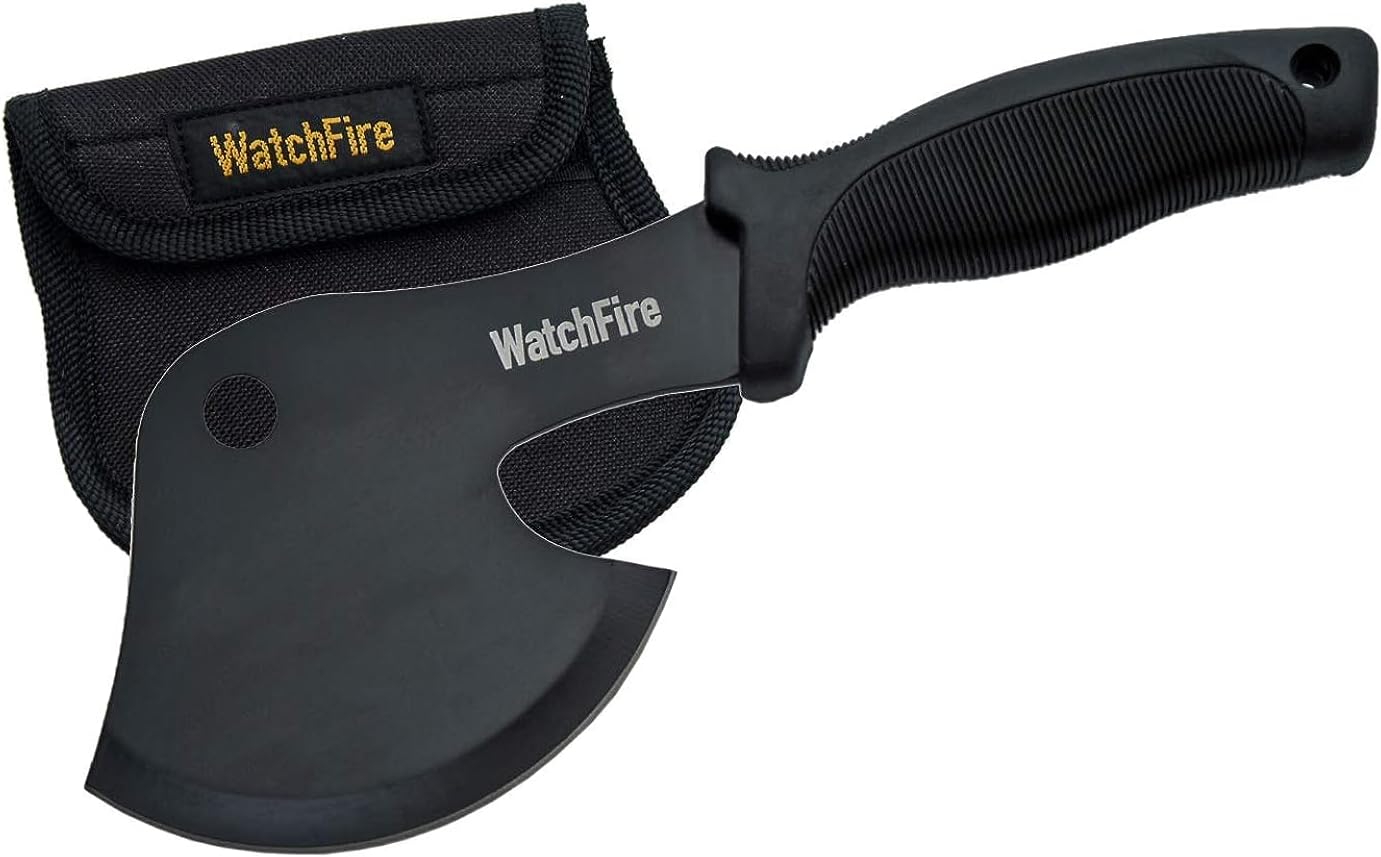 WatchFire 10” Black Camping/Survival Axe-Head Hatchet with Nylon Sheath (210921)