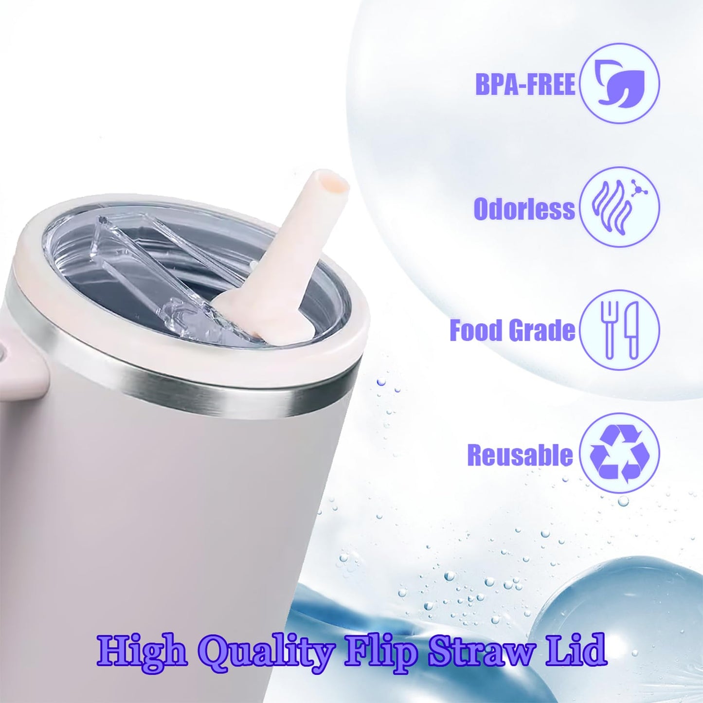 Aooiiysd 2 Pack Stanley Lids 40 oz Leakproof, Replacement Fit for Stanley Quencher H2.0, Spill-Proof Design, High-End Anti-Fall And Heat-Resistant Material (Rose Red)