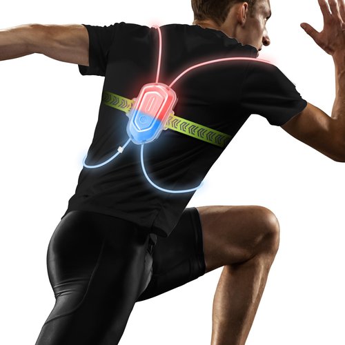 Crlincen LED Reflective Running Vest: High Visibility Running Vest with Front Light for Outdoor Sports | Lightweight Anti-Slip Safety Running Vest with Multiple Colors, Rechargeable Running Light