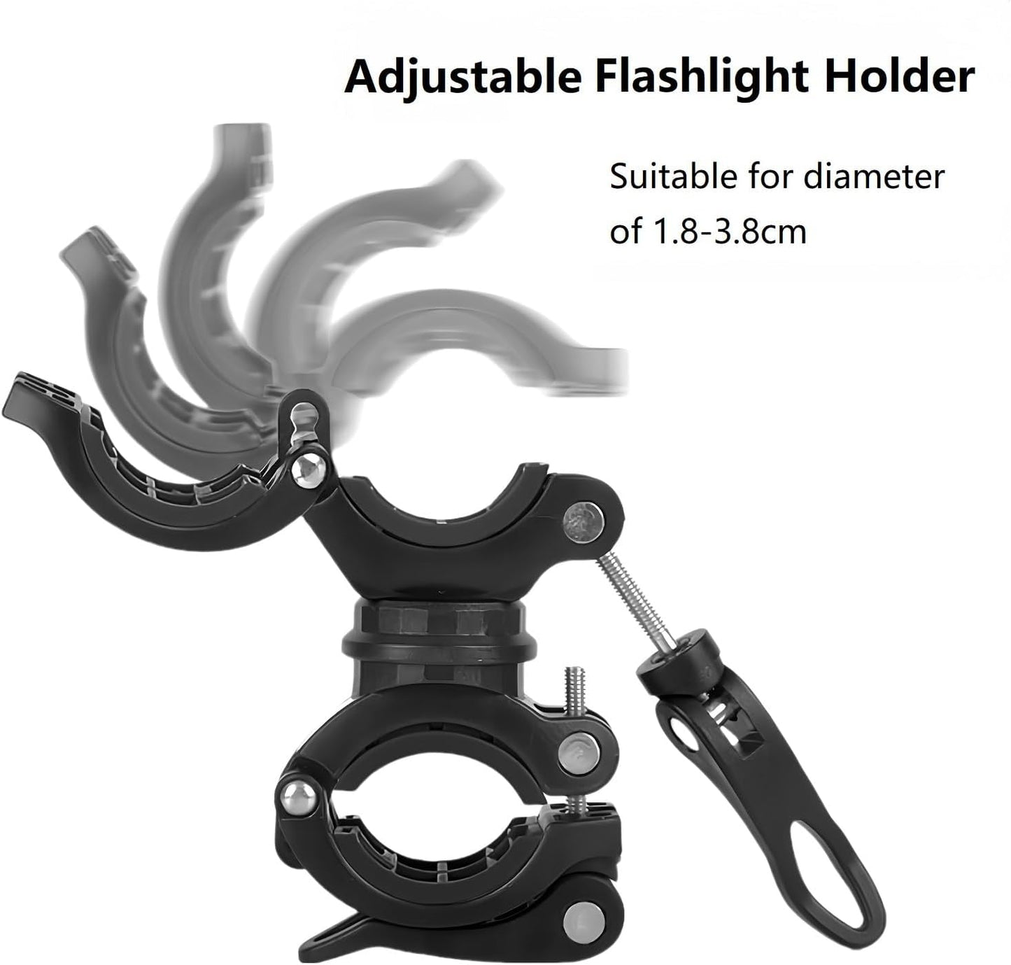 [2 Pack] Vonpri Flashlight Holder, Mount Bicycle Mounting Bracket Flashlight Holder Torch Clip 360º Rotation