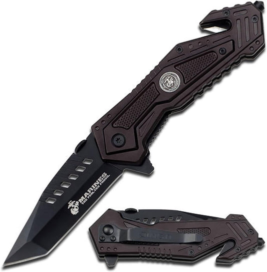 U.S. Marines by MTech USA M-A1033 Series Spring Assist Folding Knife, 4.75-Inch Closed