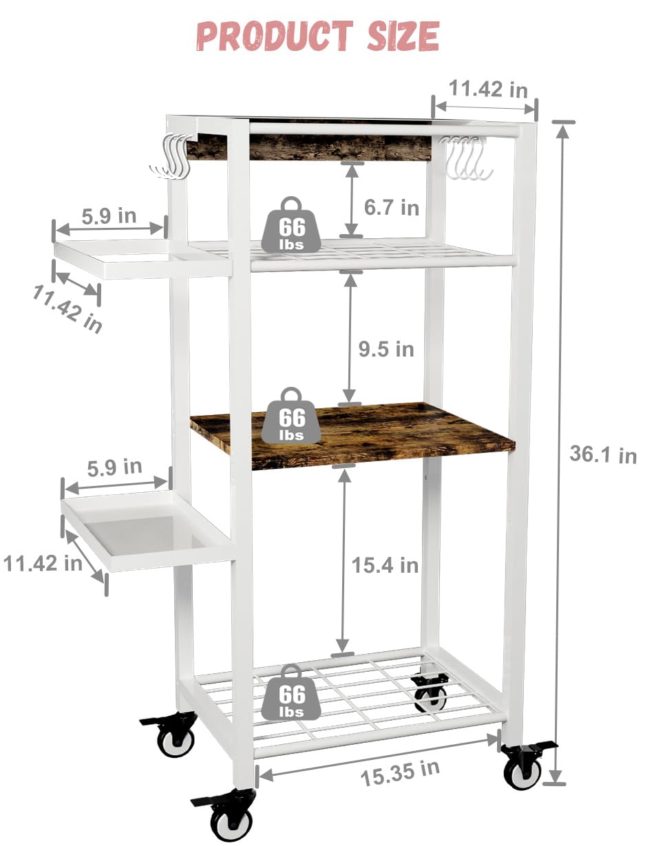 Ardier Yoga Mat Storage Rack with Wheels, 3 Tier Home Gym Workout Equipment Organizer for Dumbbells, Kettlebells, Foam Rollers