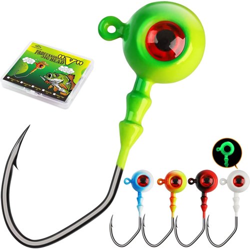 LUCKYFISHING Jig Heads Crappie Jigs Walleye Jigs Heads for Fishing Gifts for Men 1/4oz(7g)-1/0-15pcs