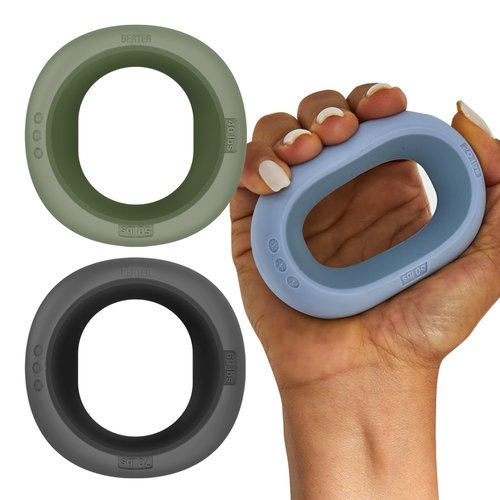 BERTER Hand Grip Strengthener Rings , Grip Strength Trainer, Fingers Exerciser Set, Silicone Squeezer Gripper for Muscle Strengthening Training Forearm Grip Workout Stress Relief Rehabilitation, (3 packs)