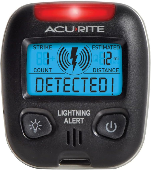 AcuRite 02020 Portable Lightning Detector Black, 2½L x 1W x 2¾H