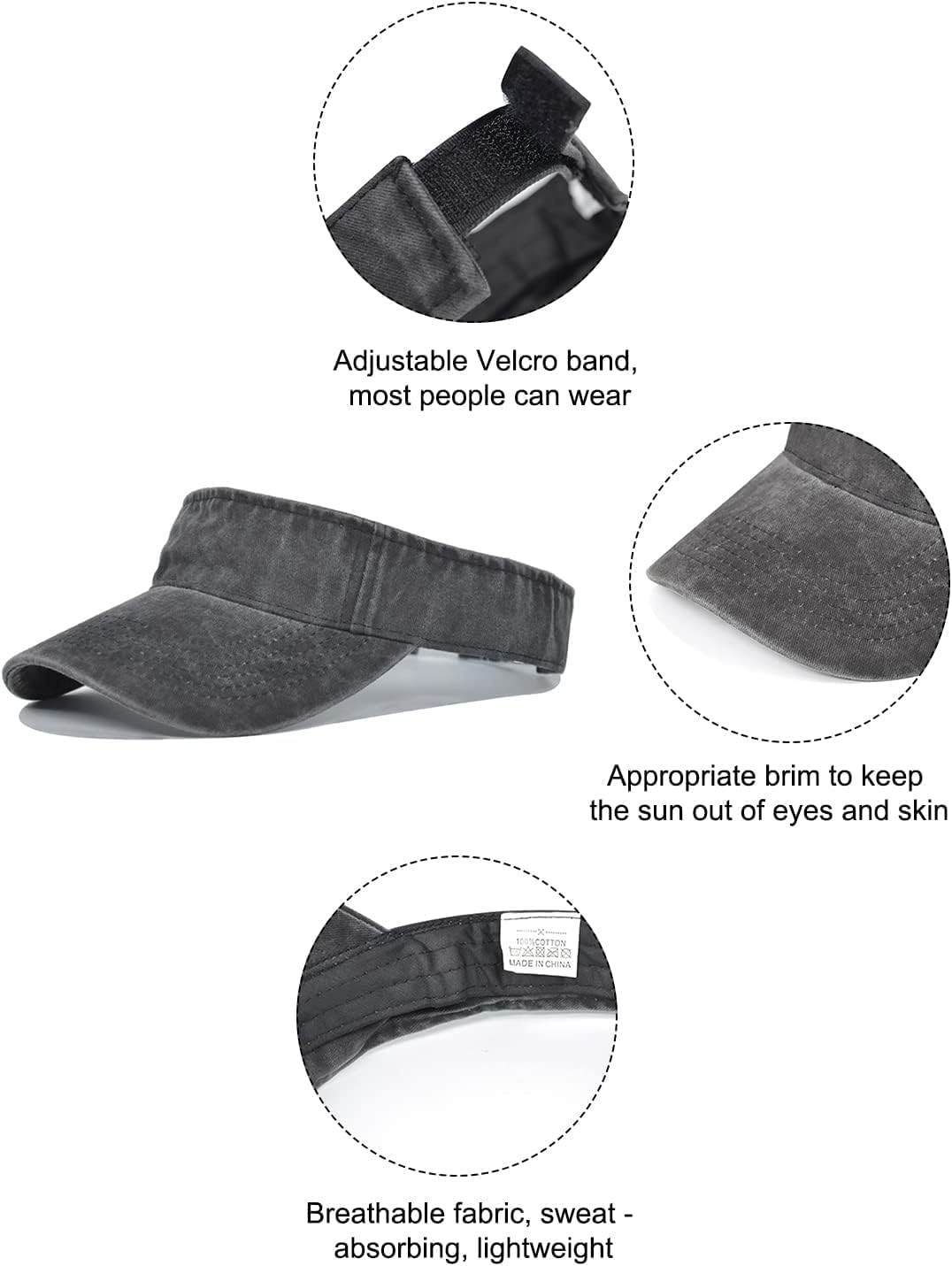 Women's Sun Protection Visor Hat | Cotton Sports Cap for Outdoor Activities