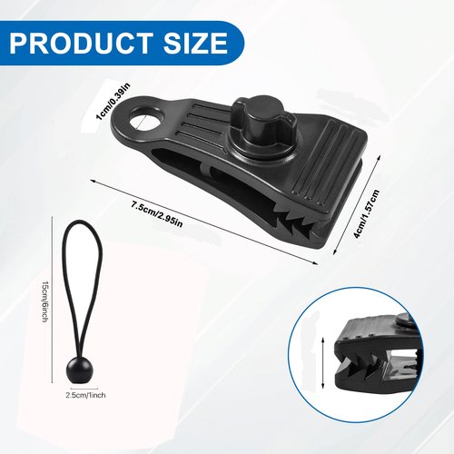 Heavy Duty Tarp Clips - 20 Pack Lock Grip Clamps with Thumb Screw for Tents, Pool Awnings, Car Covers
