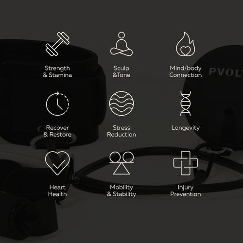 Pvolve P.3 Trainer- Home Gym Fitness Equipment Resistance Band with Ankle Strap and Weight System