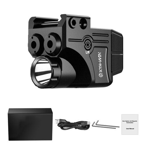 XYH-Win 600 Lumens Weapon Tactical Light Green/IR Laser Sight Combo, Pistol Light with Strobe/Constant Function, Dual-Color Laser Sight,USBC Rechargeable,Fits Standard Picatinny/Glock Rails
