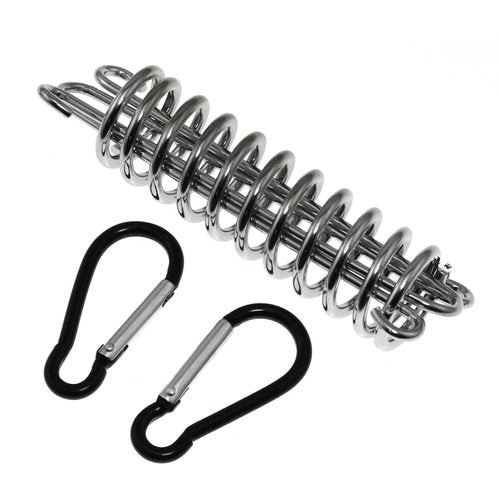 Maxmoral 12PCS Tent Mounting Strap Buckle Spring Windline Buckle Hiking Buckle Steel Awning Mounting Strap Buckle Hammock Chair Chrome Spring Strong Wind Outdoor Camping Buckle Hammock Buckle
