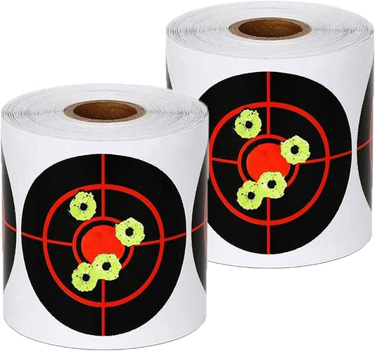 Splatter Target Stickers, 3" Reactive Paper Targets, 250/500 Pcs Adhesive Shooting Targets with Fluorescent Yellow Impact for BB Gun, Pellet Gun, Airsoft, Rifle Shooting Practice
