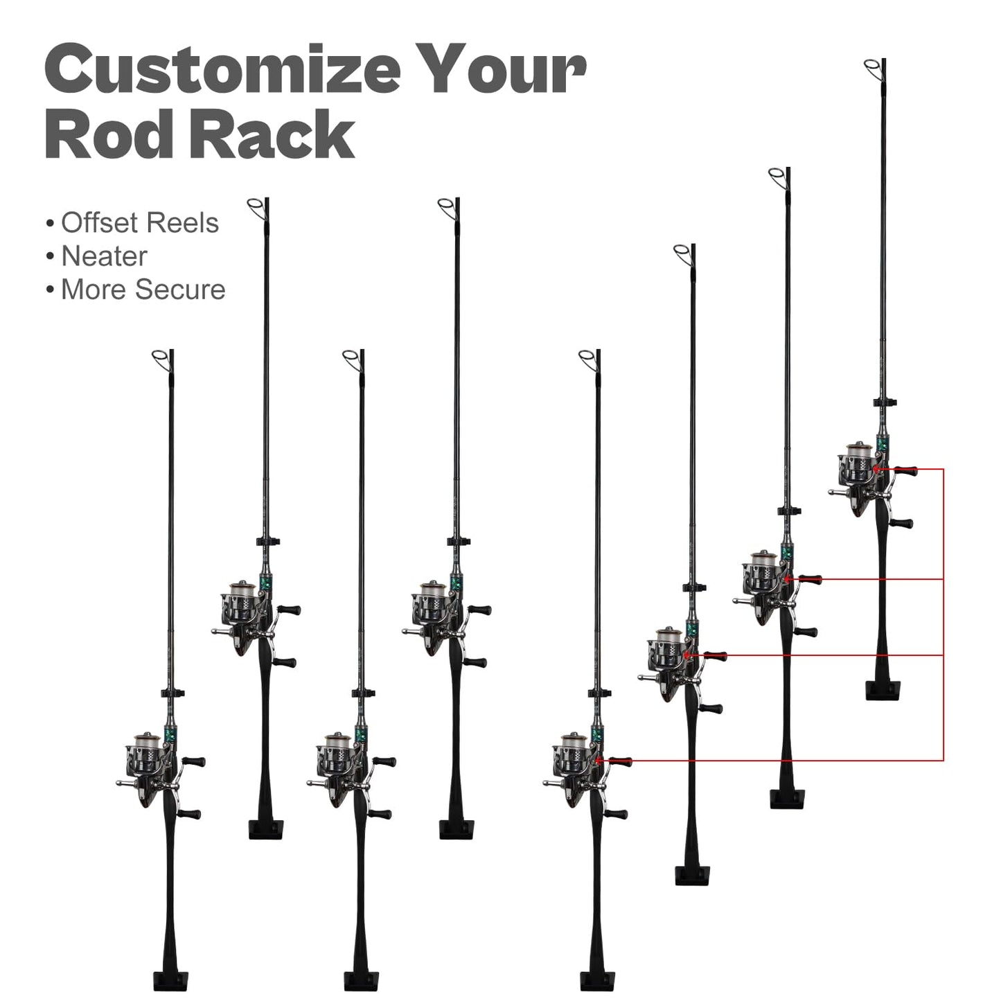 Fishing Rod Rack Clips/Making Kit, Customize Your Own Fishing Rod Holders for Garage, Also for Billiards Pool Cue Rack