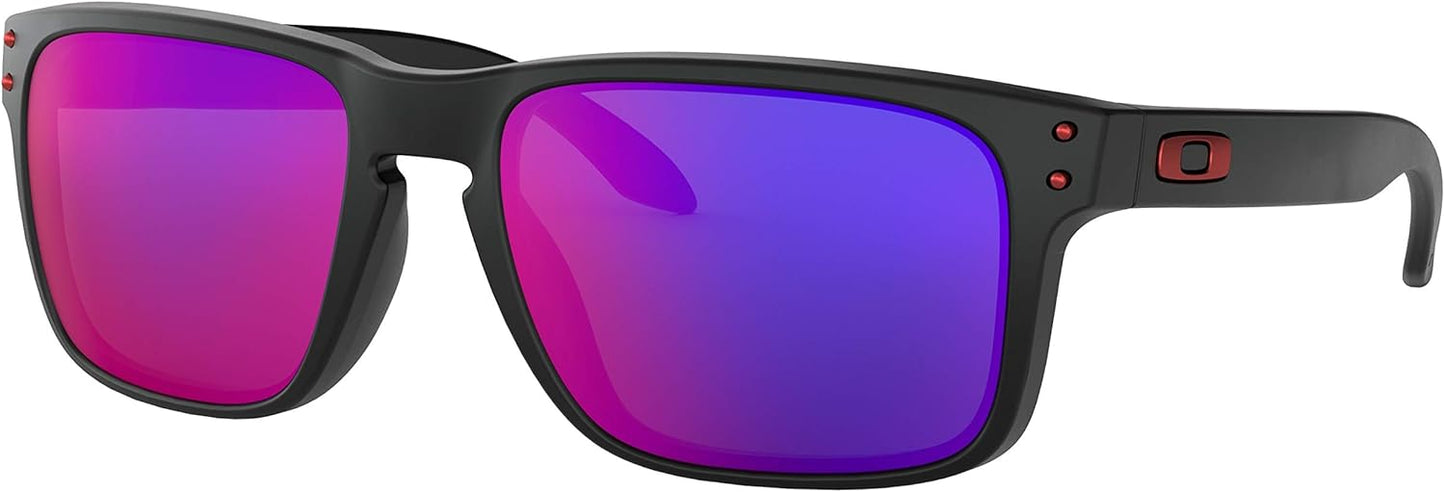 Oakley Holbrook Sunglasses - Matte Black Frame with Red Lenses for Men