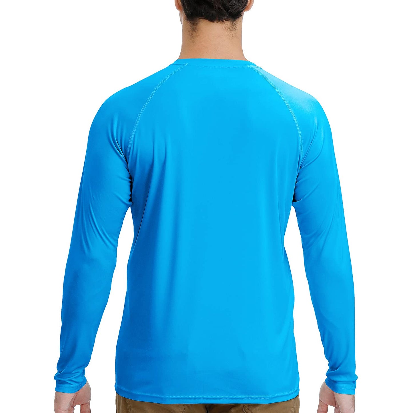 Men's UPF 50+ Sun Protection Long Sleeve T-Shirt, Blue, M