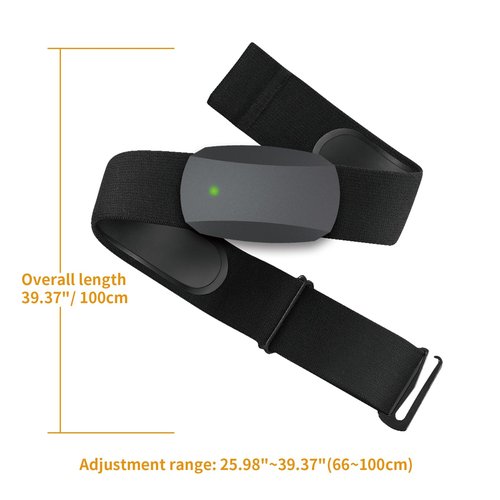 Heart Rate Monitor Chest Strap Replacement Band HR Sensor Adjustable Soft Belt Compatible with Polar Garmin Wahoo