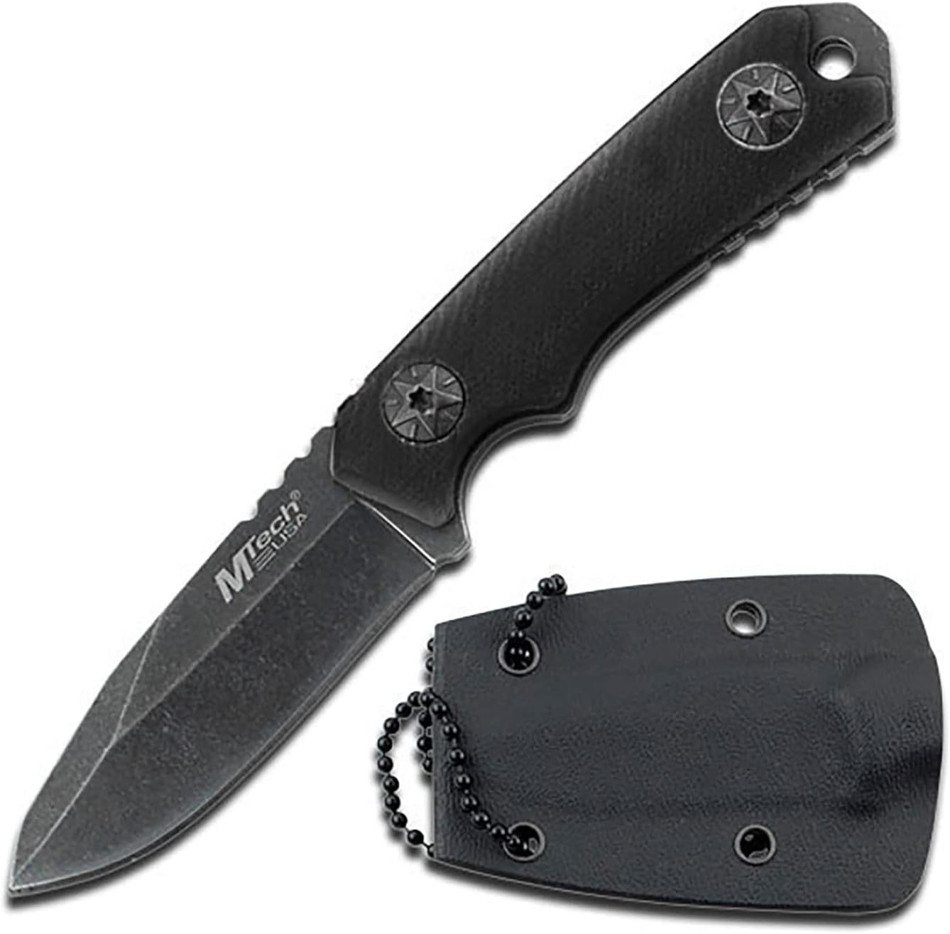 MTech USA MT-20-30 Series Fixed Blade Neck Knife, Drop Point Blade, G10 Handle, 4-3/4-Inch Overall
