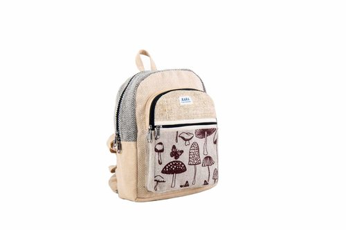 Hemp MINI backpack, Handmade & stylish Travel backpack with adjustable straps, Made by Nepali artist for adults