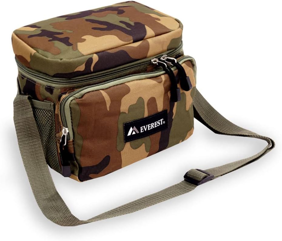 Everest Cooler/Lunch Pattern Bag, Woodland Camo, One Size,CB6P-CAMO