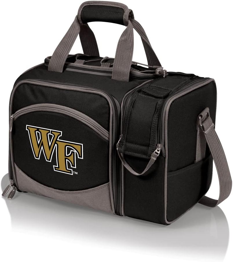 NCAA Malibu Cooler Picnic Basket - Insulated Tote with Complete Picnic Set