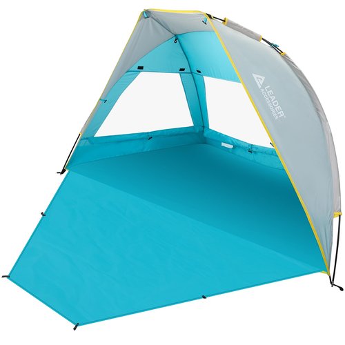 Leader Accessories 2-3 Person Portable Beach Tent, UPF 50+ Beach Shade Tent, Beach Tent Sun Shelter Canopy with Extendable Floor, Blue