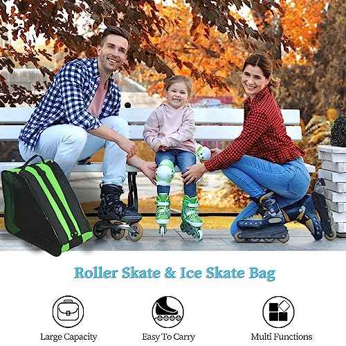 Gooyule Ice Skate Bag,Roller Skate Bags Skating Bag for Skating Enthusiast, Large Capacity Skate Bags Fit Quad Skates, Inline Skates and Most Roller Skate Accessories