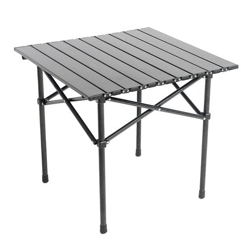 Wind Tour Portable Camping Table Folding Side Table Aluminum Lightweight Table with Carry Bag for Outdoor Cooking Hiking Picnics BBQ Travel (Black)