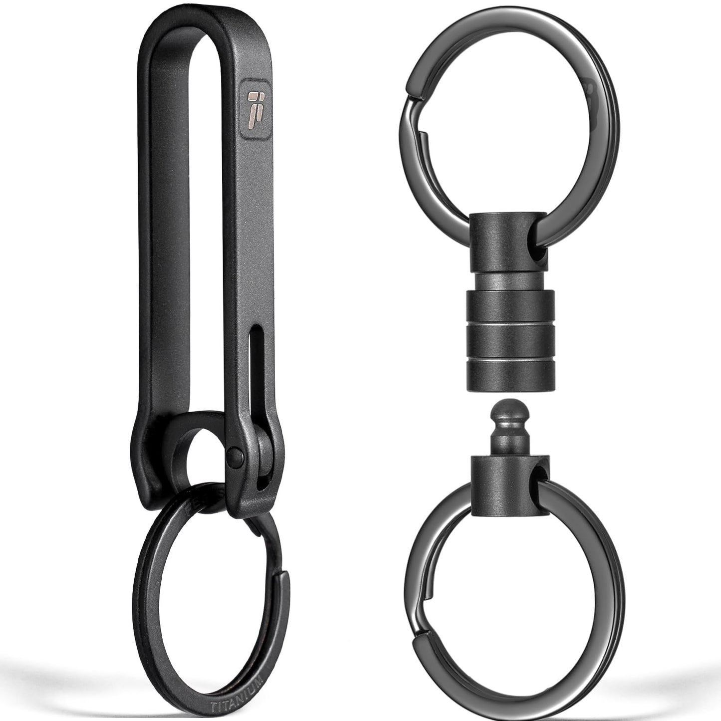 FEGVE Titanium Key Belt Clip Titanium Quick Release Keychain