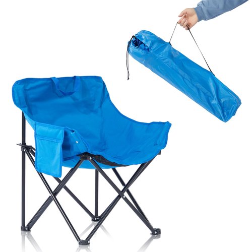 ZONEMEL Portable Sauna Chair, Fast Folding Oxford Fabric Reinforced Chair, with Pockets and Carry Bag, Suitable for Sauna, Fishing, and Picnics (Blue)