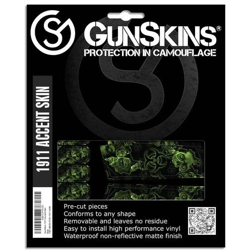 GunSkins Precut Pistol Accent Skin for 1911- Compatible with Airsoft AEG BB Gun - Vinyl Wrap - Easy to Install - 100% Waterproof - Matte Finish - Made in USA - Proveil Reaper Z