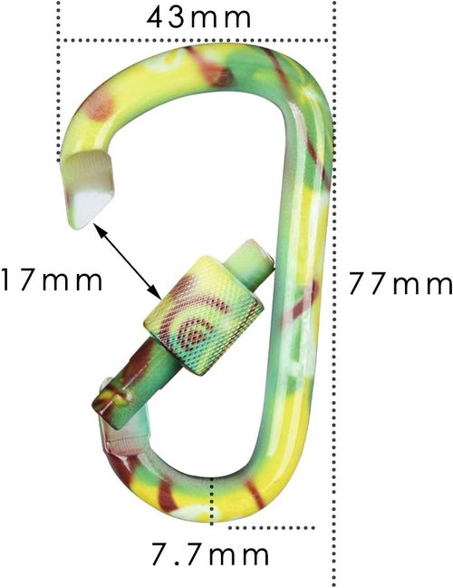 DYZD Gear Aluminum Alloy D Shape Buckles D Ring Keychains Screw Locking Spring Clip Hook Keyring Clip Hook-5 Colors