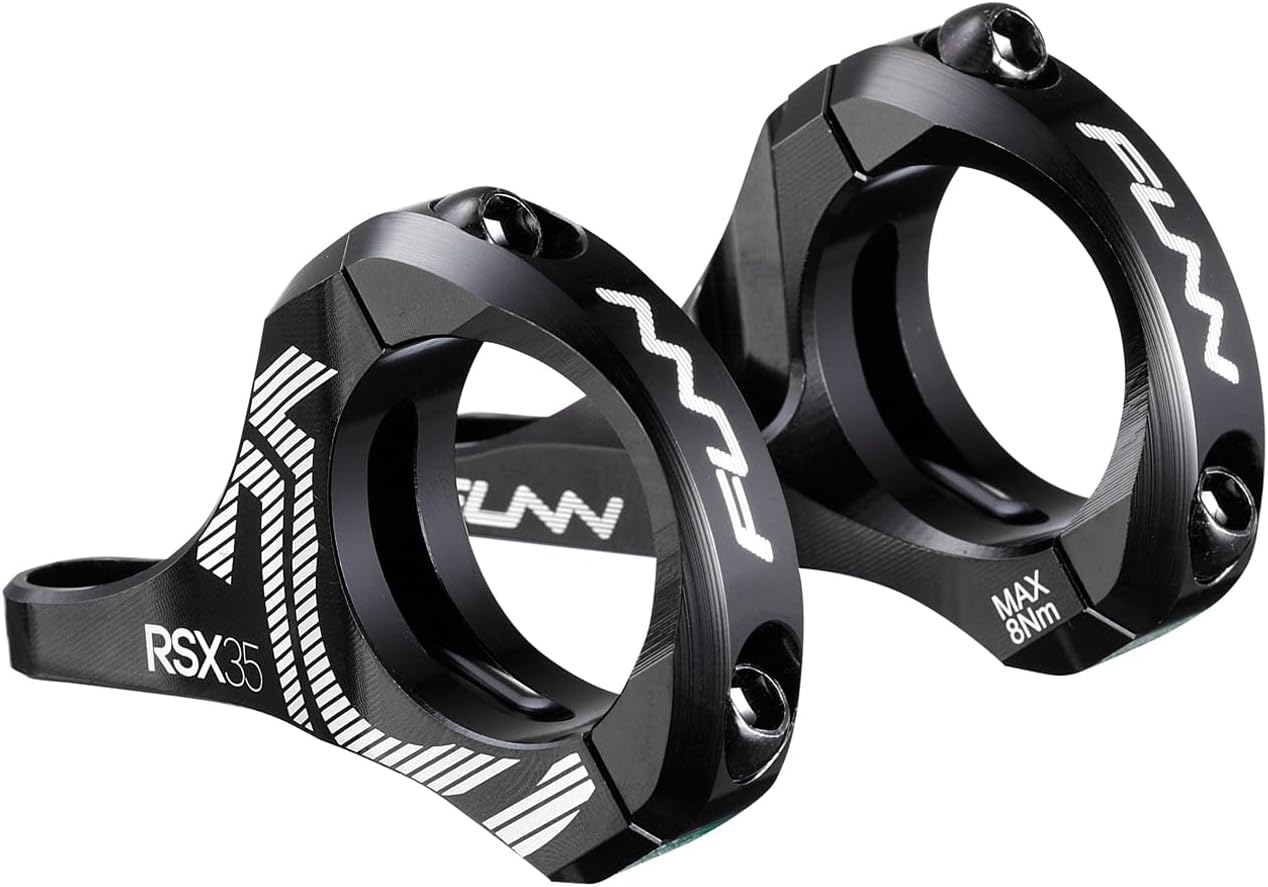 Funn RSX Mountain Bike Direct Mount Bike Stem with 35mm Bar Clamp, 2 Pieces Lightweight Split Design for Dual Crown Forks, Adjustable Extension 45-50mm