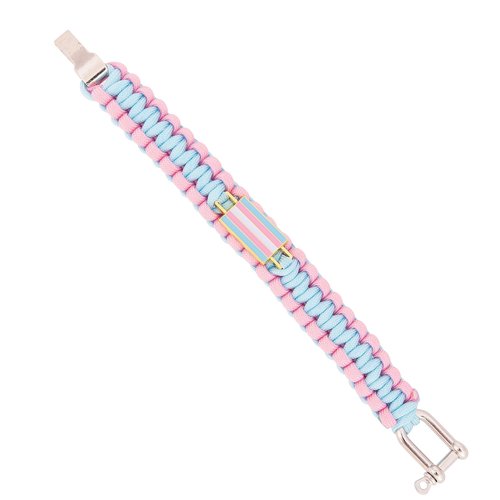 Desert Cactus Transgender Flag Paracord Bracelet - Adjustable Size (Paracord)