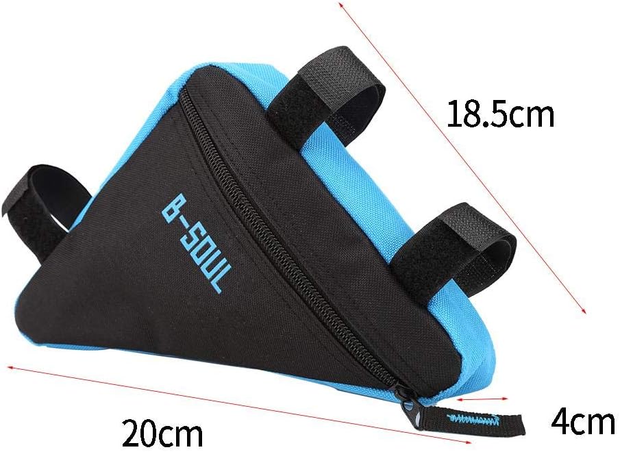 Frame Strap-On Bike Bag, Large Capacity Oxford Fabric, Quick Release Strap Design for Cycling, Hiking, Traveling (Black & Blue)
