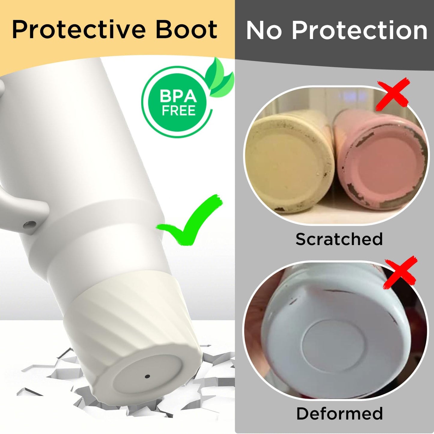 AICase for Stanley Boot Bottom Protector and Straw Cover Topper Cap with Reusable Replacement Straws for Stanley/Simple Modern 30/40 Oz Tumbler Cup Accessories