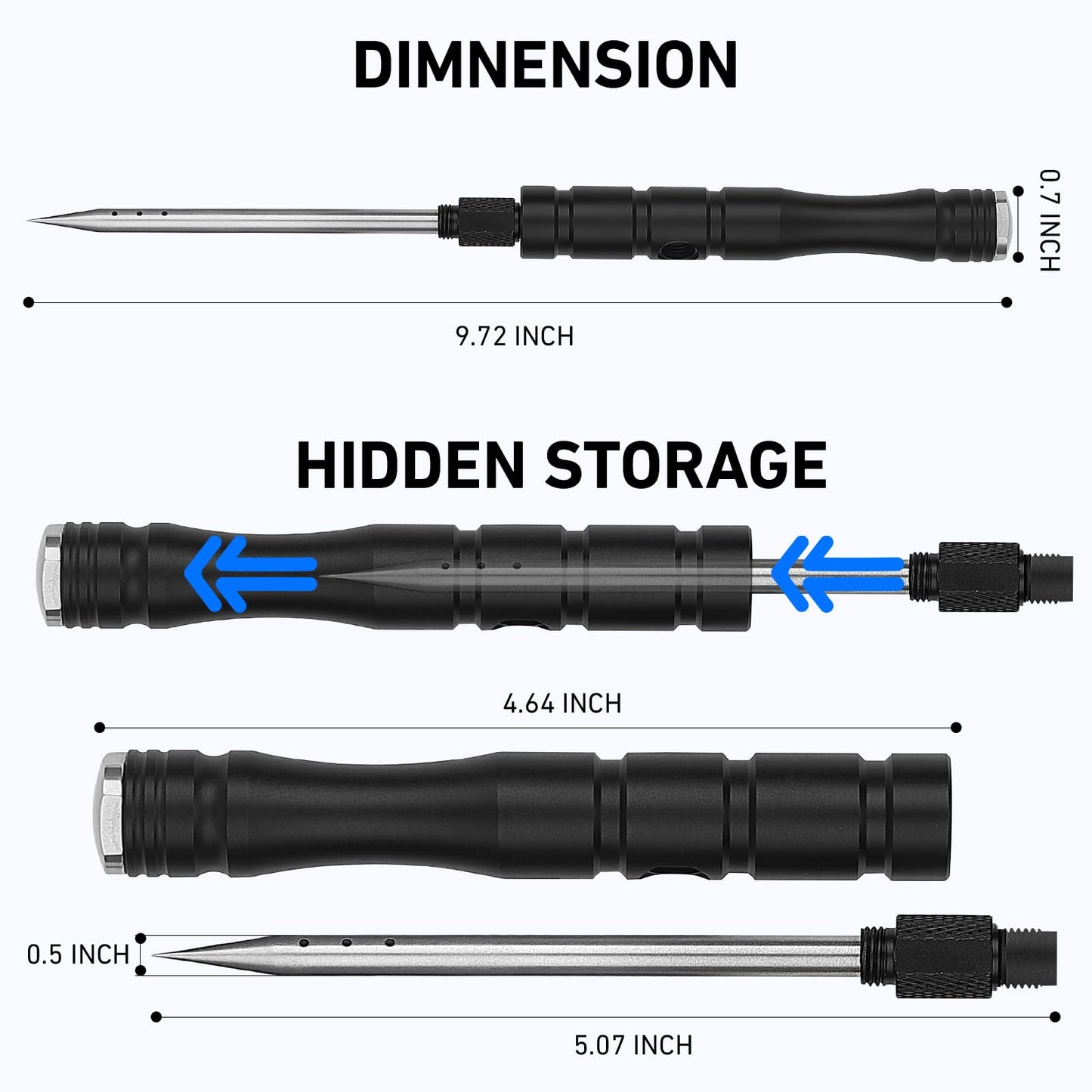 GOLDEN J Combination Fish Venting Tool Saltwater Fishing, Hidden Storage,Used to Vent Deep Sea Fish, Releasing Pressure and Allowing The Fish to Return to The Sea, an Essential Tool for The Angler