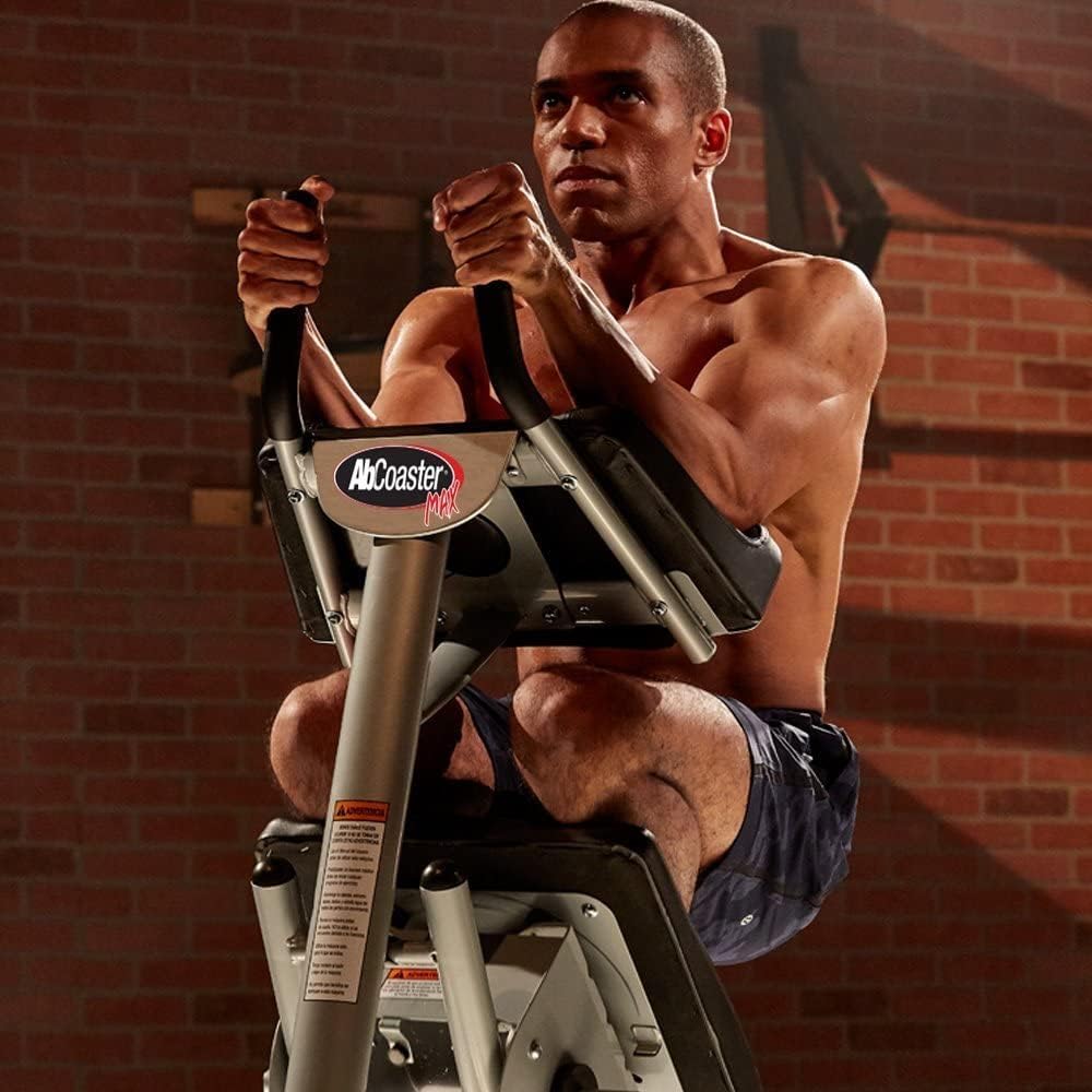 AbCoaster MAX Ab Machine - Home Gym Core Fitness Equipment, Neck & Back Friendly, All Levels, Black