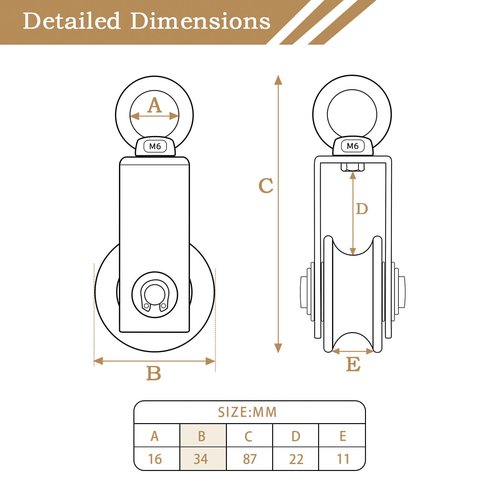 Cable Pulley Wheel for Rope with Ball Bearings, Smooth No Noise, 360° Swivel Small Wire Pulley for Pulley System Lifting, DIY Home Gym, Winch, 1 Pack