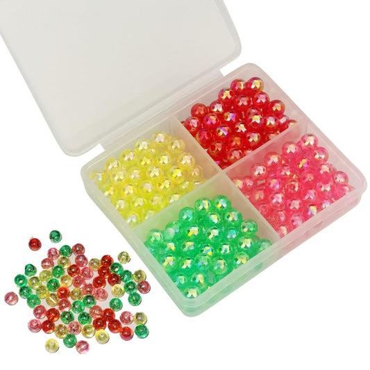 200pcs Fishing Beads Assortment Plastic Bead for Fishing Baits Fishing Rigs for Freshwater or Saltwater (Style 1-200pcs)