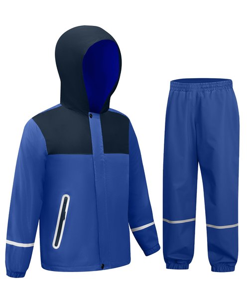 Dekomere Kids Rain Suit Boys Girls Waterproof Lightweight Raincoat and Pant Rain Gear for Camping Hiking