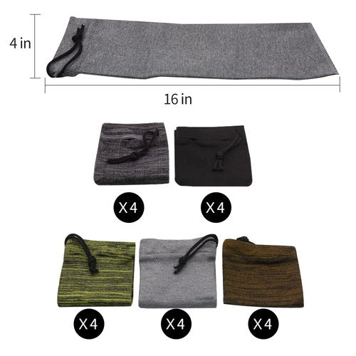 RUBY.Q 20pcs Handgun Socks, 16in Silicone Treated Knit Gun Socks, Breathable Moisture Wicking Gun Sock for Pistol Handgun (20pcs)