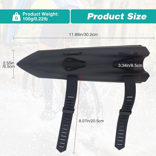 BALINGE Front Fender MudGuard Mudflap Without Fork Mount for MTB, Road, E-Bike - Black
